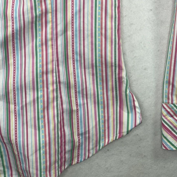 Lilly Pulitzer Pink Vertical Striped Women’s Size 10 Button Down Shirt Top - Picture 12 of 14